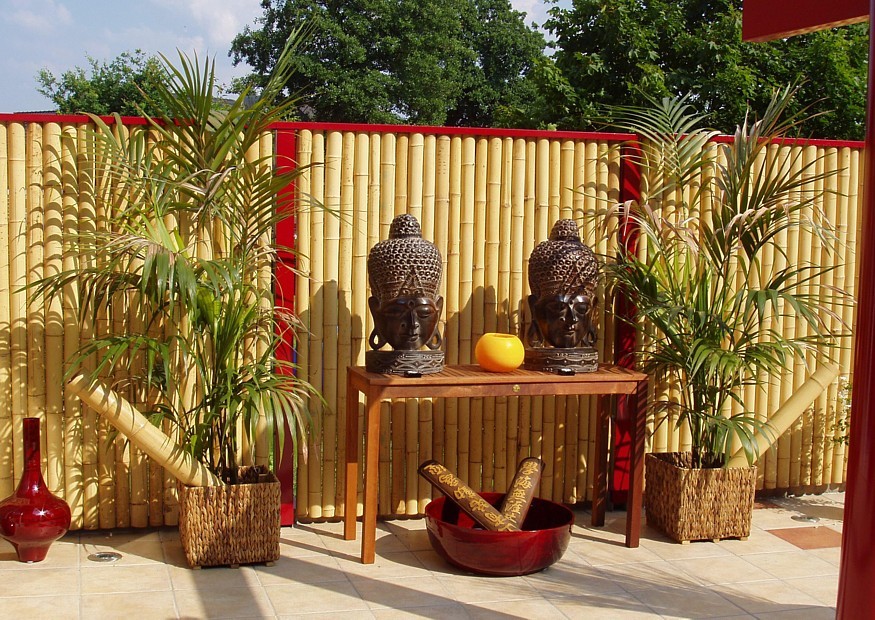 Bambus Zaunelemente, moderner Sichtschutz
