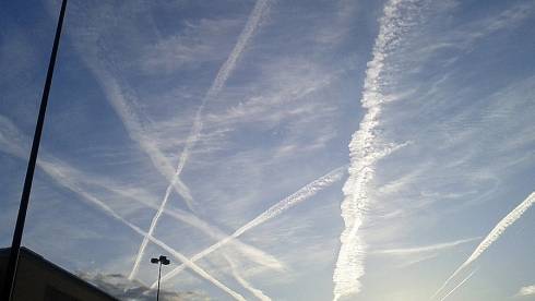 Chemtrails Wolken in Pentagrammform