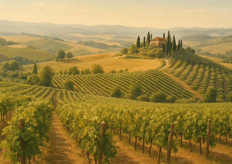 Toskana Garten und Landschaft
