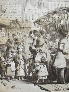 Zeichnung des Dresdner Striezelmarktes