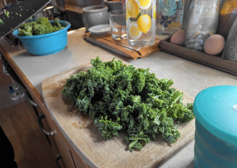 Geschnittener Grünkohl, bzw. Krauskohl