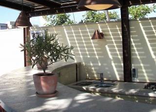 Terrassendach und Gartenküche