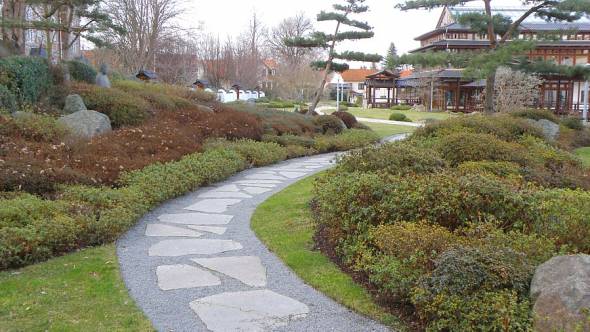 Kalksteinplatten Japangarten