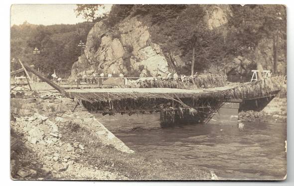 1927 Hochwasser Dohna Schlossmühlenbrücke