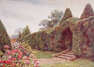 Formaler britischer Garten mit Eibenhecken