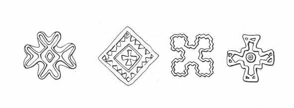 alte Siegel in Kreuzform Glyptik